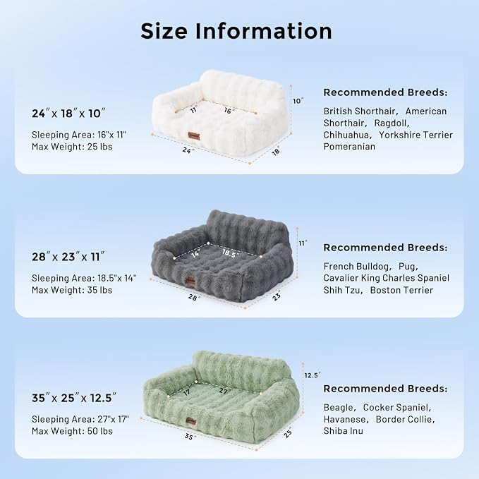 Dog Couch Bed - Fluffy Dog Sofa, Large Orthopedic Pet Sofa Bed - Image 2