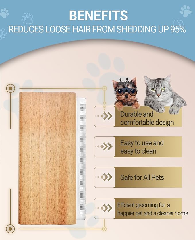 Dog Brush for Shedding | Pet Hair Removal Tool, Cat Grooming Supplies, - Image 5