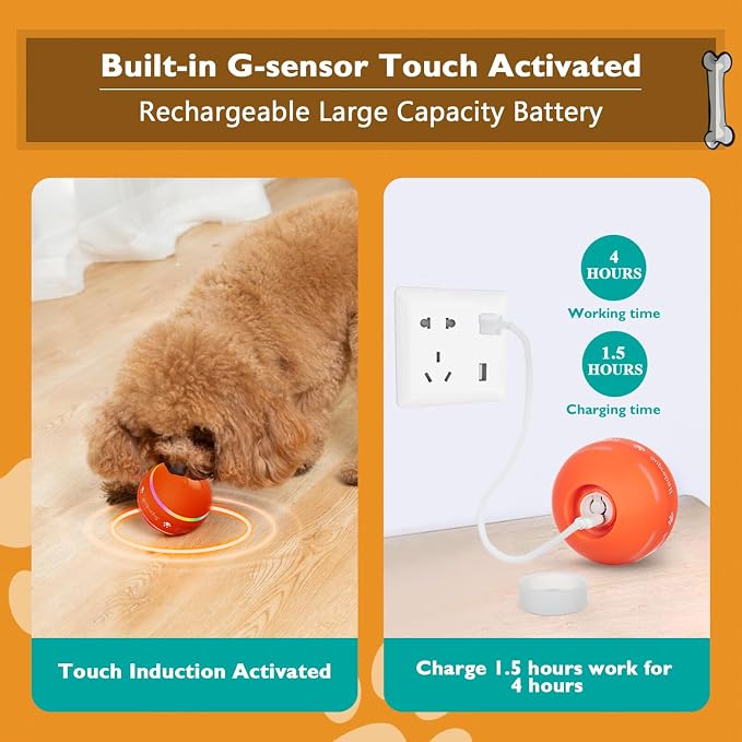 PetDroid Interactive Dog Toys Dog Ball, Durable Motion Activated Automatic - Image 3