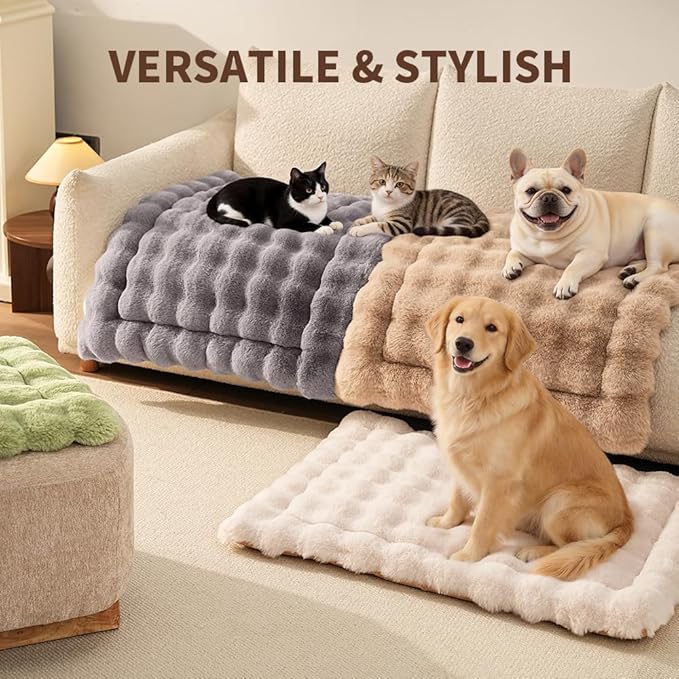 Self-Warming Cat Bed, Plush Faux Fur Pet Bed Mat - Image 6