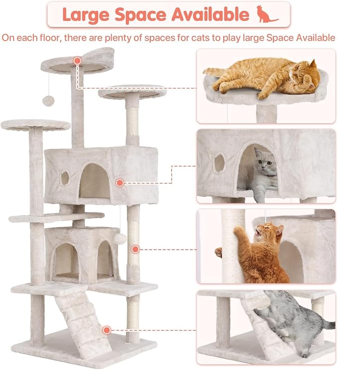 54in Cat Tree Cat Climbing Tower - Image 4