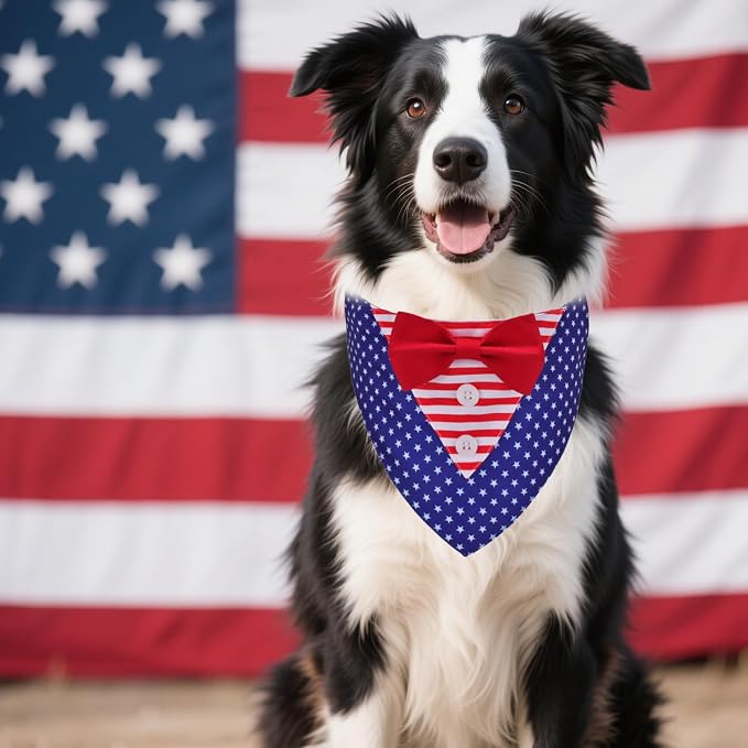 ADOGGYGO American Flag Dog Tuxedo Bandana - Image 4