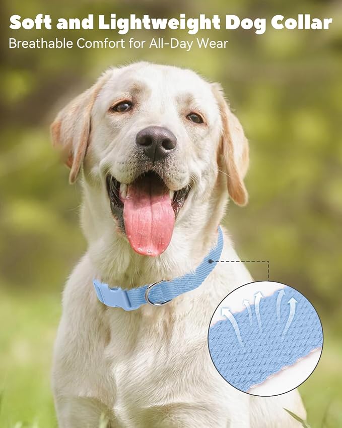 Dynmeow Soft and Breathable Cotton Dog Collar, Durable Adjustable Heavy-Duty - Image 7