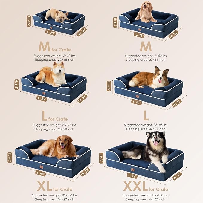 EHEYCIGA Orthopedic Dog Beds for Large Dogs, Waterproof Memory Foam Large Dog - Image 5