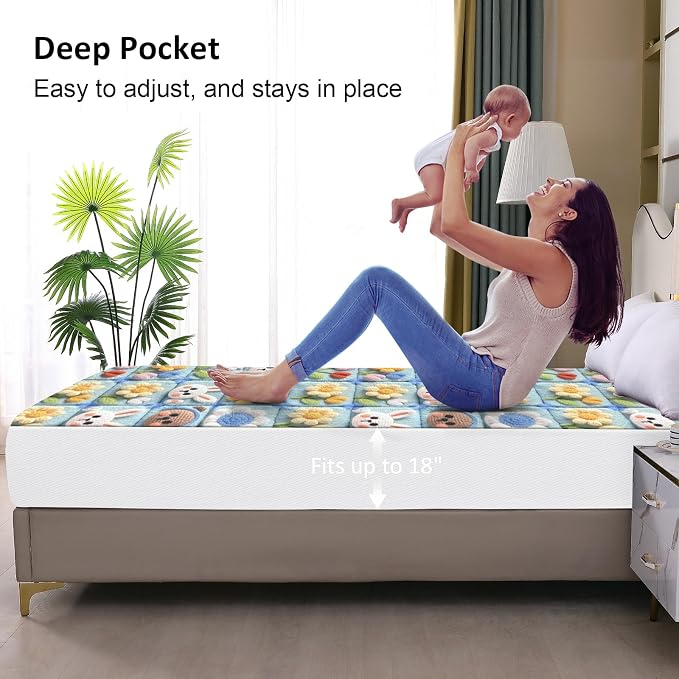 Waterproof Mattress Protector Full, Fitted Sheet Style Breathable Mattress Cover - Image 4