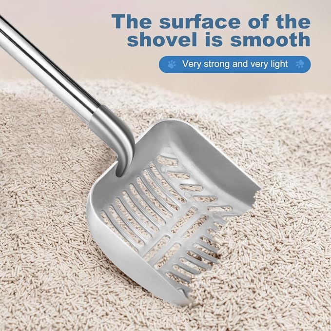 Cat Litter Spoon Metal Removable Stainless Steel Long Handle Cat Litter Screen - Image 5