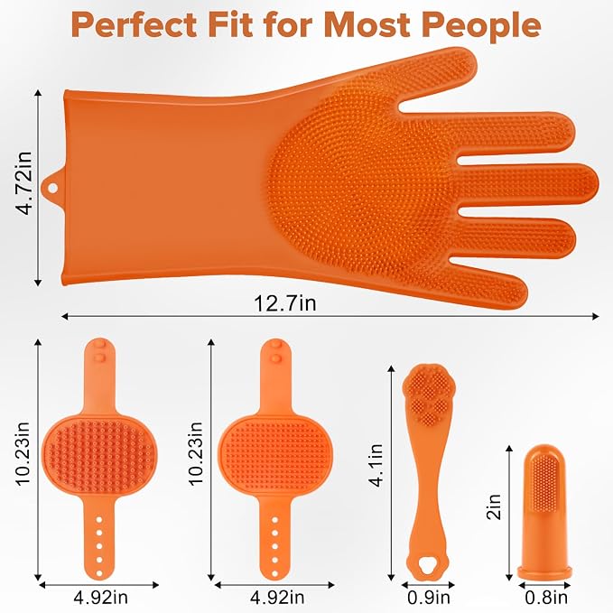 6PCS Pet Grooming Kit for Dogs, Cats and Horses | Dog Washing/Bath Gloves | Dog - Image 7
