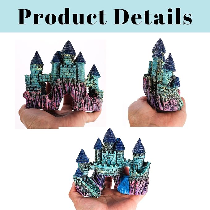 Fish Tank Decorations Vintage Castle Aquarium Decorations Resin Cave Hideouts - Image 4