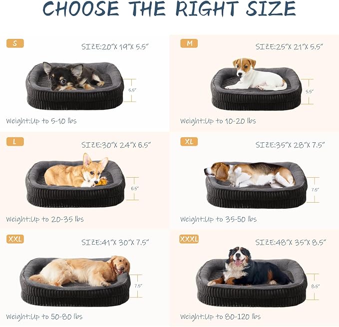 Orthopedic Dog Bed for Small Dogs Breeds, High Density Egg Crate Foam Dog Sofa - Image 5