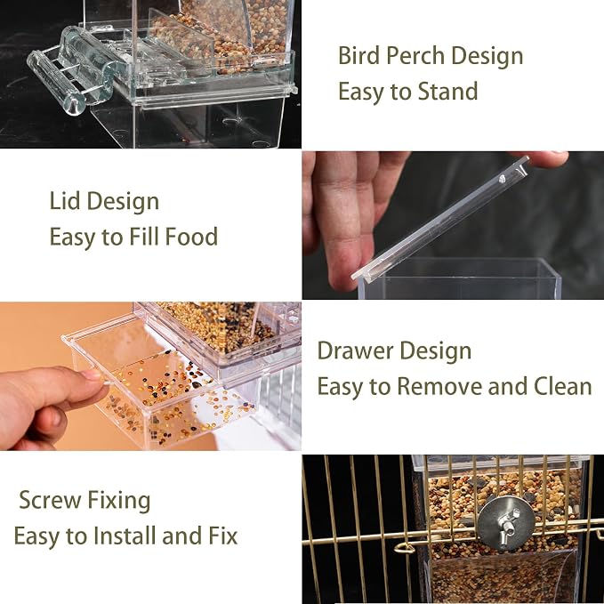 No Mess Bird Feeder Water Dispenser Set, Automatic Parrot Feeder - Image 3