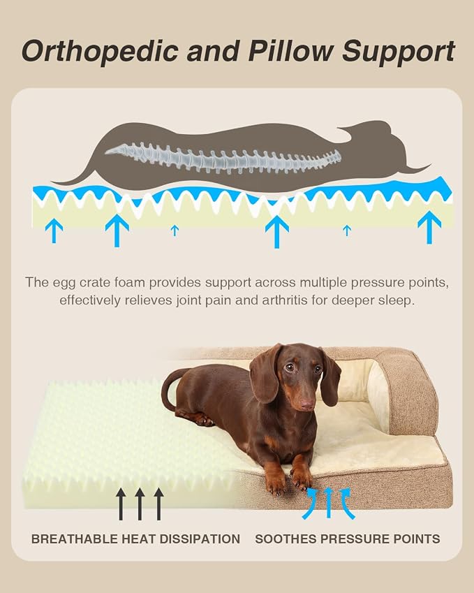 KSIIA Washable Dog Bed Medium Size Senior Dog, Orthopedic Warm Soft Pets Sofa - Image 2