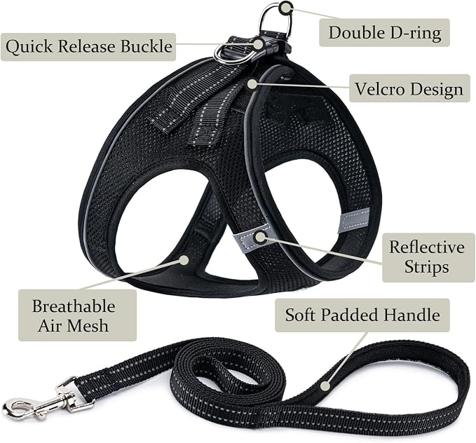 Dog Harness with Leash Set, No Pull Adjustable Reflective Step-in Puppy Pet - Image 2