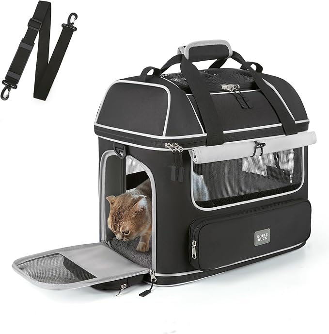 Expandable Cat Dog Carrier: NOBLE DUCK Soft-Sided Pet Carrier Airline Approved by NOBLE+DUCK