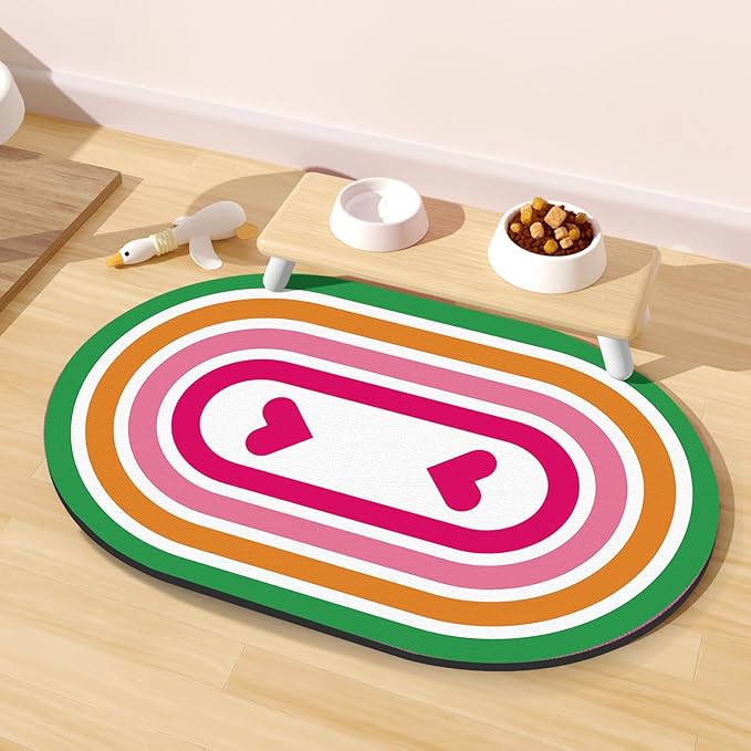 Dog Feeding Mat 24''x16'', Absorbent Pet Food Mat, No Stains Quick Dry Pet by METEOROCK