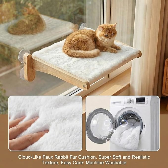 2-in-1 Cat Window Perch & Hummingbird Feeder, Heavy Duty Foldable Cat Hammock - Image 5