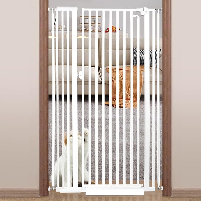 71“ Extra Tall Cat Gate for Doorway: 33.4-37.4” Wide Pet Gate, Auto Close/One by Mudanku