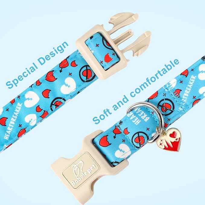 Valentines Dog Collar, Cute Loving Heart Printed Collar