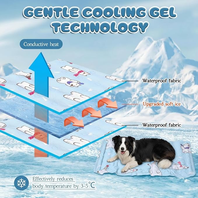 Nuanchu Dog Stroller Cooling Mat Waterproof Outdoor Pet Cooling Mat Washable - Image 7