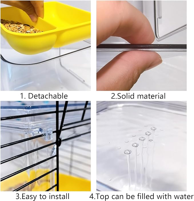 Bird Bath for Cage Bird Shower Bath Parrot Cage Feeder Cage Accessories - Image 5