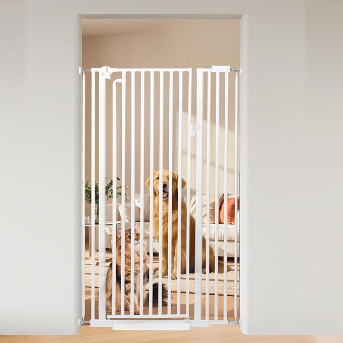 59“ Extra Tall Cat Gate for Doorway: 33.4-37.4” Wide Pet Gate, Auto Close/One by Mudanku