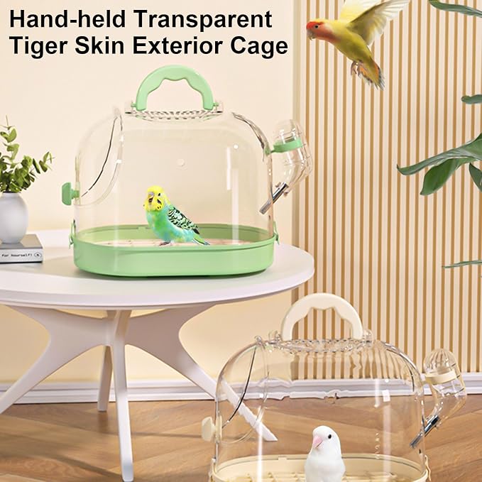 Easy to Carry Bird Cage with Watering Bottle High Ventilated Carriers Travel - Image 8
