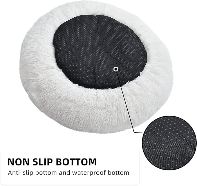 White Faux Fur Cat & Dog Beds 20 inches - Image 6