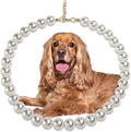 Chunky Pearl Dog Collar Large Breed, Adjustable Dog Necklace, Beaded Dog Collar by MLUOVI