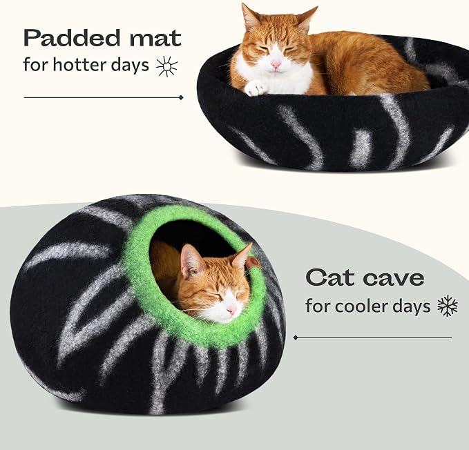 MEOWFIA Cat Cave – Premium Felt Cat Bed - Image 4