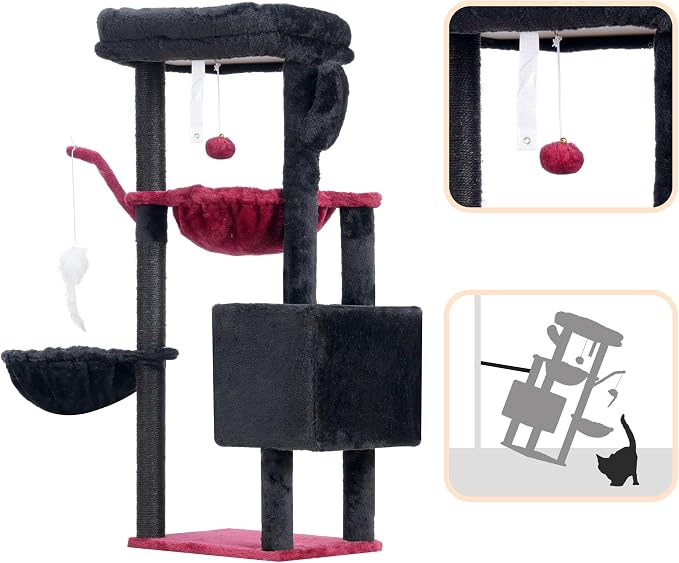 Heybly Cat Tree, 39.4 Inches Gothic Tower Condo - Image 7