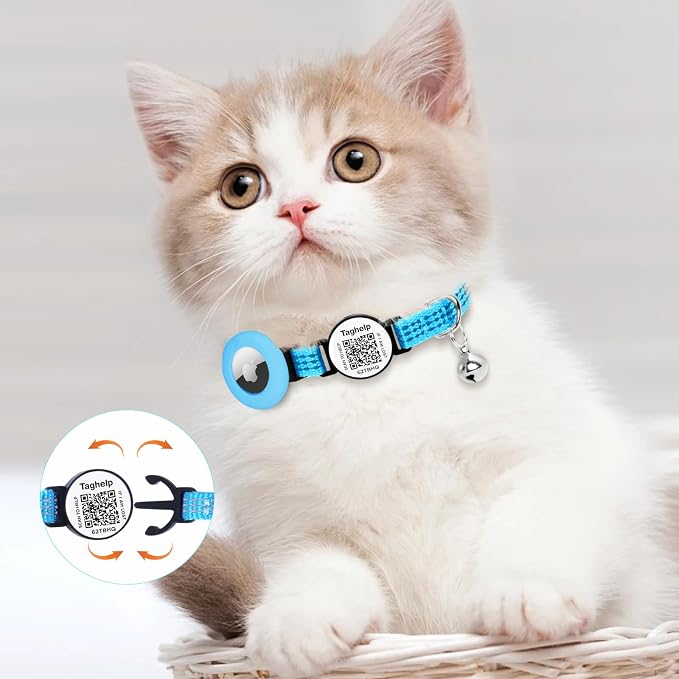 Reflective AirTag Cat Collar Breakaway, TAGHELP GPS Cat Collar - Image 3