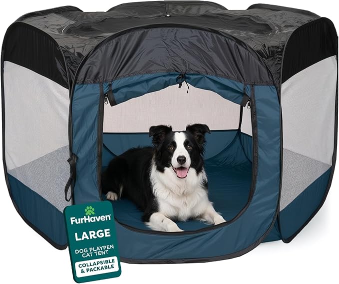 FurHaven Portable Pet Playpen for Dogs & Cats, Large Indoor Kitten Playpen by FurHaven