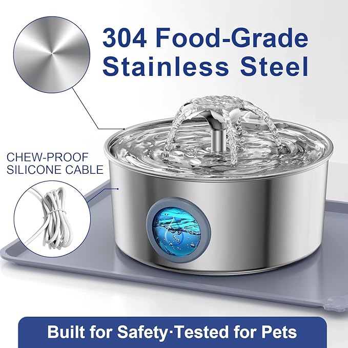 Stainless Steel Cat Water Fountain - Image 7