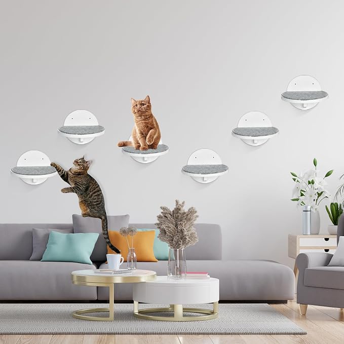 Cat Wall Shelves Furniture Set of 6, Wooden Cat Steps for - Image 5