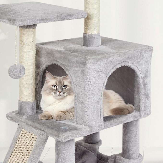MIAO PAW Grey Cute Cat Tree for Indoor Cat Tower - Image 5