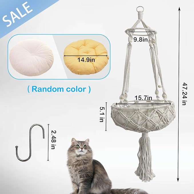 kathson Macrame Cat Hammock - Image 3