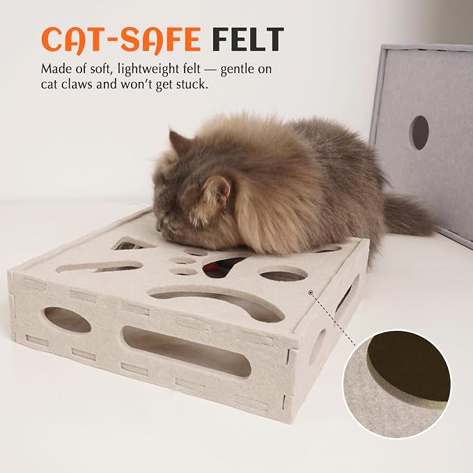 PETKARAY Felt Cat Puzzle Toy, Interactive Cat Toys - Image 4