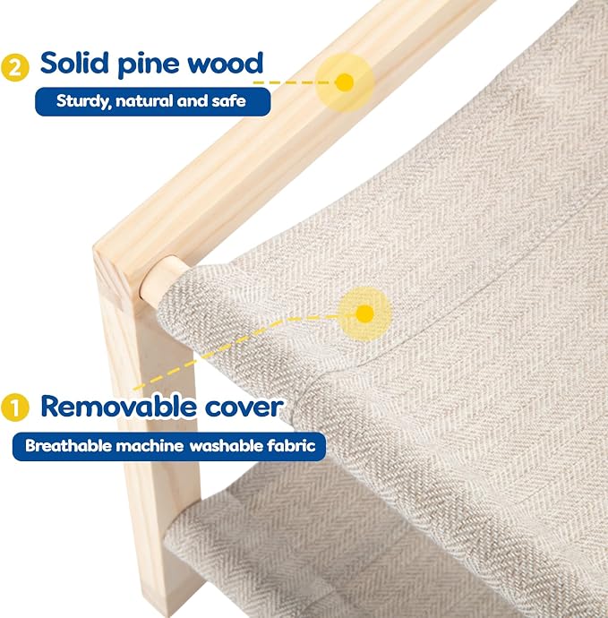 Cat Hammock, Double Layer Wooden Bed - Image 4