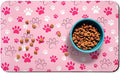 Dog Food Mat, Absorbent Water Bowl Mats Cat Pet Feeding Placemats Pink 12 * 20 by Zoeeya