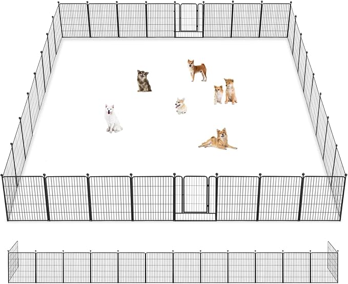 Dog Playpen 32 inch 32 Panels Indoor Outdoor Dog Pen by Jhsomdr