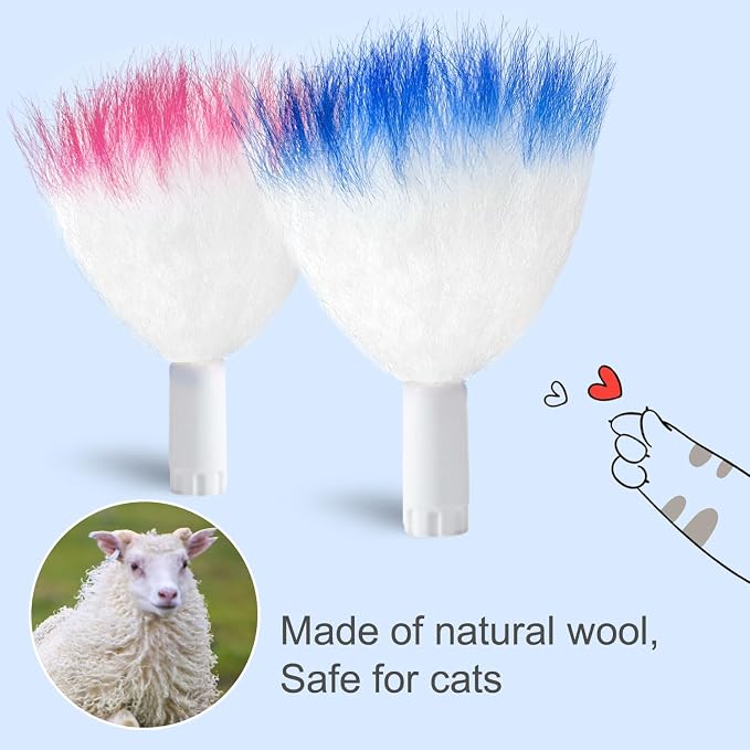 ORSDA 12 Pcs Feathers Replacement and Soft Furry Accessories ONLY Fits Cat Toys - Image 4