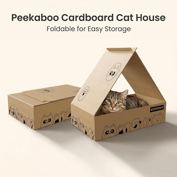 4-Piece Cardboard Cat Scratcher Bed Set - Image 4