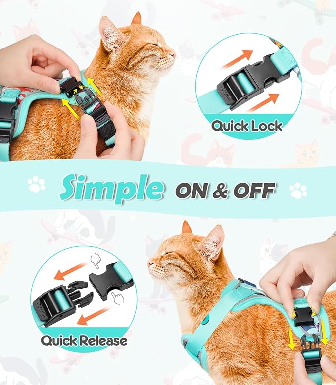 Halypet Cat Harness and Leash Set Cute Escape Proof Vest Harness - Image 6