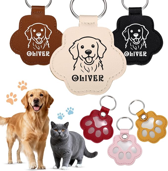 Custom Leather Pet Fur Keychain – Personalized Memorial Keepsake Keyring by Unknown