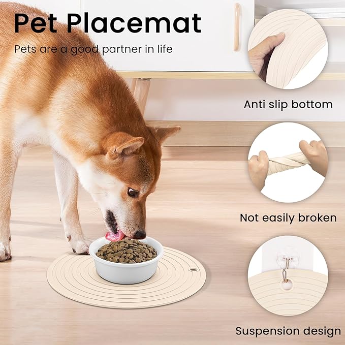 Ptlom Silicone Pet Food Mat for Dogs and Cats Placemat 2Pcs, Waterproof - Image 7