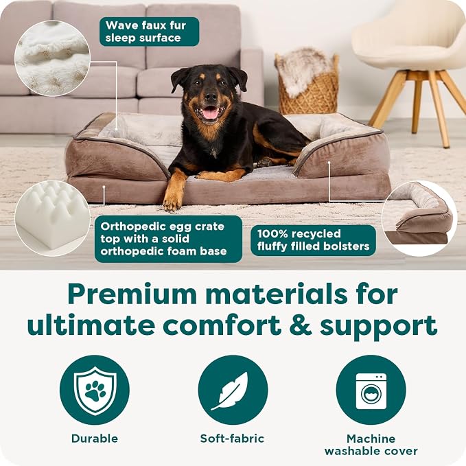 Furhaven Orthopedic Dog Bed for Large/Medium Dogs w/ Removable Bolsters & - Image 5