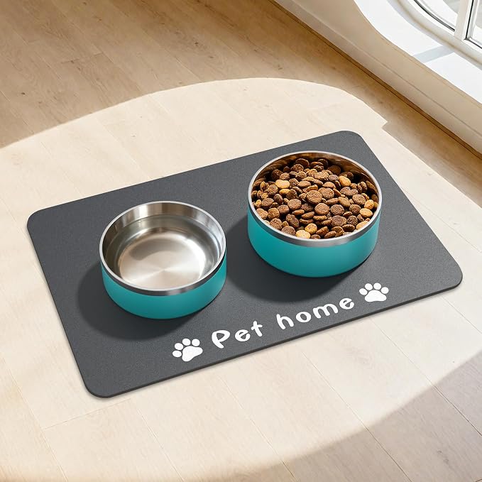 Dog Food Mat, Diatom Ooze Cat Water Mats Non Slip by Wenbokmin