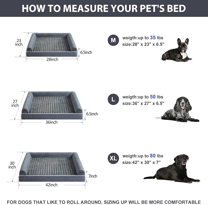 BFPETHOME Dog Beds for Large Dogs, Orthopedic Dog Bed for Medium Large Dogs - Image 6