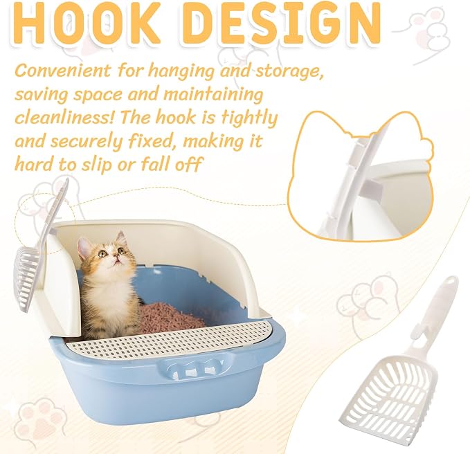 24 Pieces Litter Scoop Bulk for Cats Plastic Pet Kitty Litter Scooper Durable - Image 3