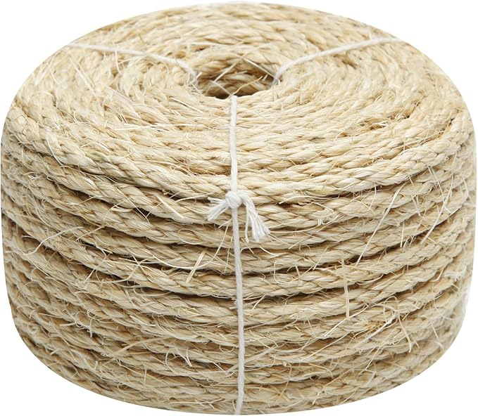 Natural Sisal Rope 1/4 Inch 32-Feet by Juomid