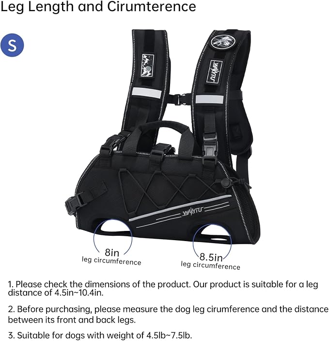 Dog Lift Harness for Small Dogs, Dog Backpack Carrier, Adjustable Padded - Image 5
